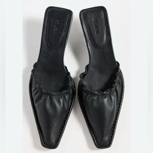 St.Agni gathered kitten heel mules in like new condition